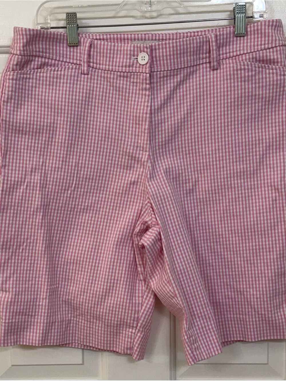 Talbots Pink Gingham Bermuda Shorts Size 12